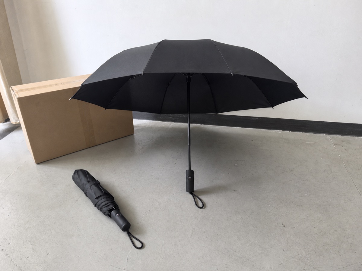 Casual product photo of a black automatic umbrella
